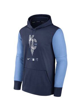 Kansas City Royals MLB Authentic Nike City Connect Therma-FIT Hoodie Large Blue
